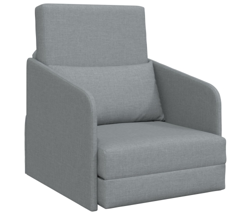 Sofá cama  2 en 1 gris claro 65x80x83 cm tela