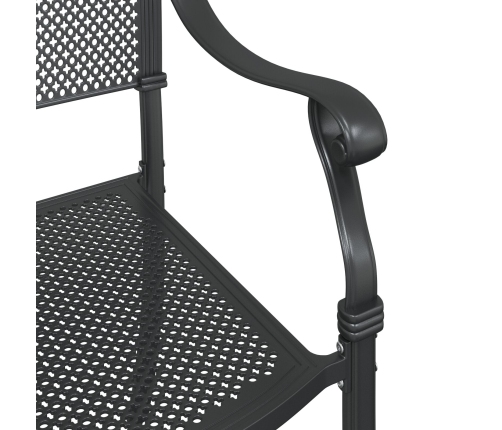 Sillas de Jardín  2 pcs Negras de Aluminio