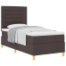 Cama con Box Spring  con Colchón Marrón Oscuro 100x200 cm Tela