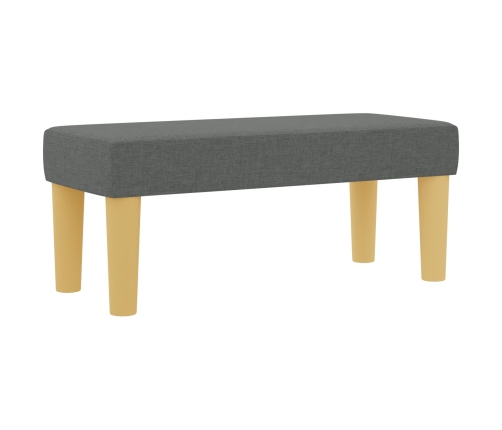 Cama con Sommier y Banco Gris Oscuro 100x200 cm Tela