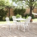 Conjunto de comedor para el jardín de 5 piezas  de aluminio fundido blanco