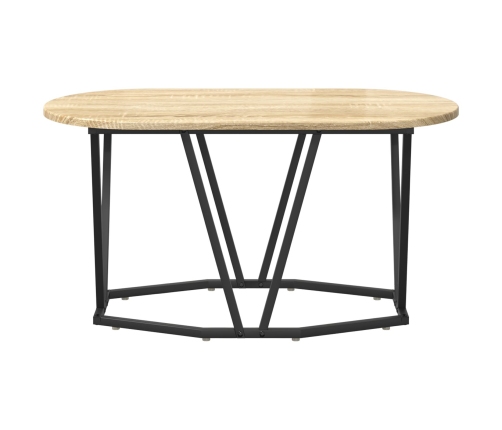 Mesa de café  de roble Sonoma 80x40x40,5 cm de madera de ingeniería y metal