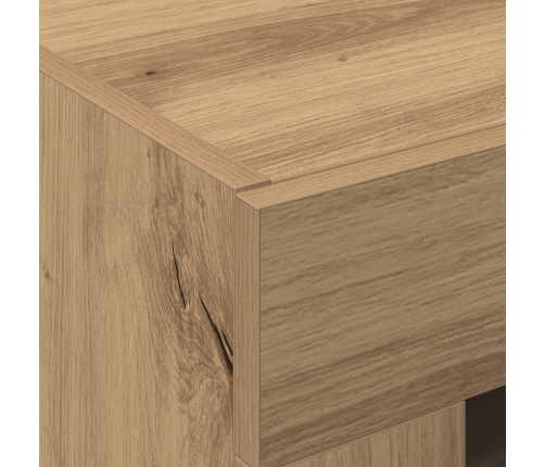 Gabinete Suspendido con Puertas de Vidrio Roble Artesanal 69.5x34x90 cm