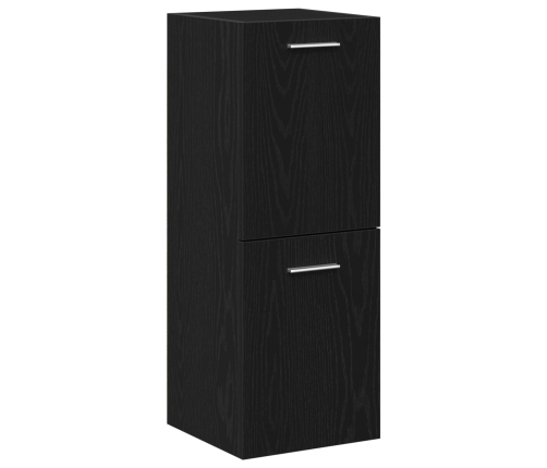 Armario de pared para baño  Negro Roble 30x30x80 cm Madera Fabricada