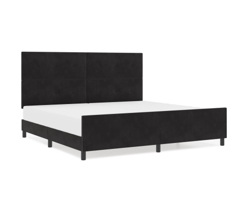 Estructura de Cama Negra 200x200 cm Terciopelo