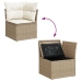 Conjunto de Sofás de Jardín  Set de 7 Beige Ratán Poliéster, Tela