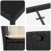 Set de 2 Negro PE ratán Mediano Reposabrazos ajustables