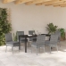 Conjunto de Comedor de Jardín de 7 Piezas  Gris Poliratán