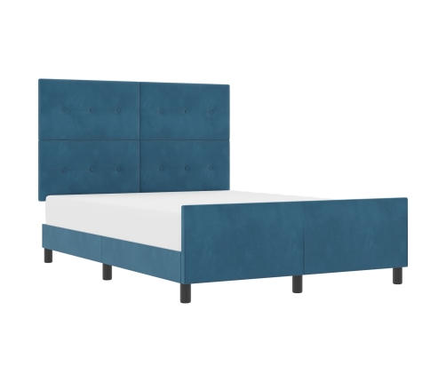 Estructura de Cama  Azul Oscuro 140x190 cm Terciopelo
