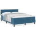 Cama Box Spring  con Colchón Azul Oscuro 160x200 cm de Terciopelo