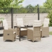 Set de Comedor de Jardín de 5 Piezas con Cojines Beige Poliratán