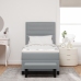 Cama con Box Spring  con Colchón y Banco Gris Claro 90x200 cm Tela