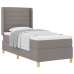 Cama con somier  y colchón Taupe 100x200 cm Tela