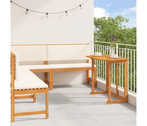 Juego de Comedor para Jardín de 4 Piezas con Cojines de Madera de Acacia