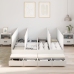 Marco de Cama de Almacenamiento  Blanco Madera Elaborada