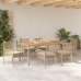 Conjunto de Comedor de Jardín de 7 piezas  con Cojines Beige de Ratán Polipropileno