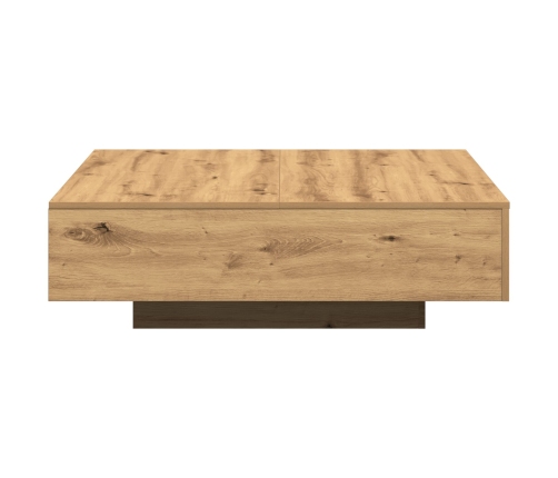 Mesa de café  Artisan de 100x100x31 cm en madera de ingeniero color roble