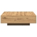 Mesa de café  Artisan de 100x100x31 cm en madera de ingeniero color roble
