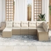 Set de sofá de jardín de 8 piezas con cojines ratán beige