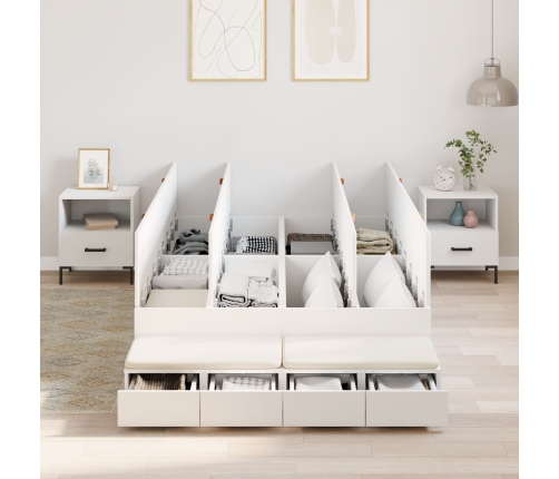 Cama con Almacenamiento  Blanca Madera Elaborada 120 x 190 cm