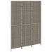 Divisor de habitación  3 paneles plegable gris 147x180 cm ratán polipropileno