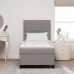 Cama con somier con colchón y LED taupe 100x200 cm tela