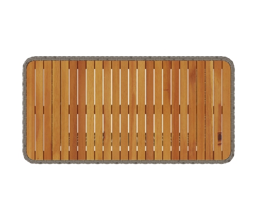 Juego de Comedor de Jardín de 4 Piezas con Cojines Gris de Poliratán y Acacia