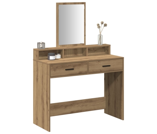 Mesa de maquillaje  con cajones de roble artesano 100x41x140 cm