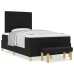 Cama Box Spring  con Colchón y Banco Negro 120x200 cm Tela