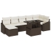 Juego de sofá de jardín  Set de 8 Base marrón con cojines beige