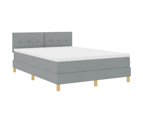 Cama con somier  con colchón Gris claro 140x200 cm Tela