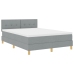 Cama con somier  con colchón Gris claro 140x200 cm Tela