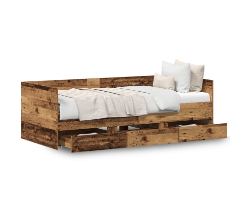 Cama Nido Rústica de  Madera Vieja Madera Elaborada 90 x 200 cm