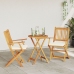 Sillas de jardín plegables  con cojín blanco 2pcs de madera de acacia maciza