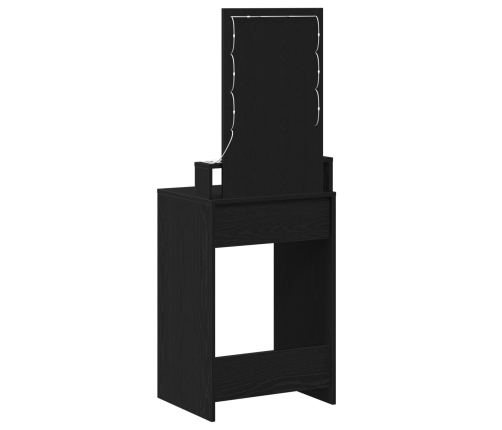 Mesa de tocador  con luces LED en color roble negro 50x41x140 cm