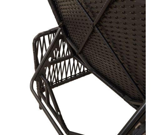 Tumbona  Negra y crema Ratán PE 157 x 55 x 92 cm