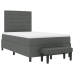 Cama con Somier con Colchón y Banco Gris Oscuro 120x200 cm Tela