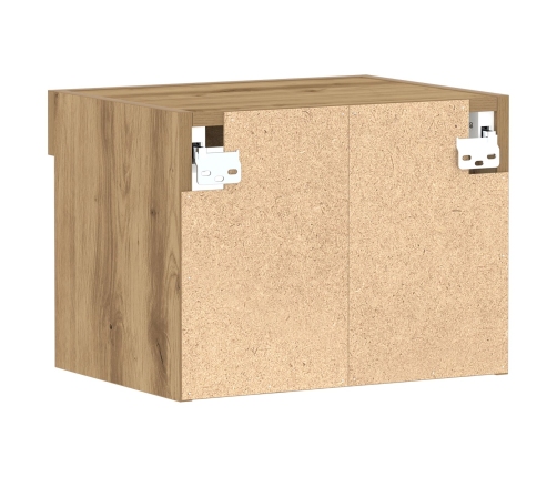 Armario de pared  con luces LED Roble Artesanal 40x30x30 cm