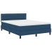 Estructura de Cama con Colchón Azul Marino Tejido 160 x 200 cm