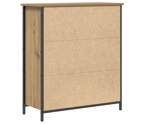 Aparador  de Roble Artesanal 70x30x80 cm de Madera Ingenierizada y Acero