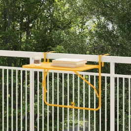 Mesa Colgante Plegable Amarilla de Acero  60x40 cm