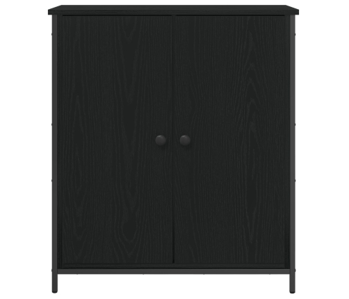 Aparador  Roble Negro 70x30x80 cm Madera Ingenierizada y Acero