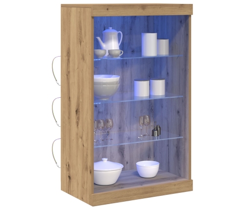 Sideboard con Luces LED de  de Roble Artesano 60,5x37x100 cm