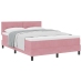 Cama Box Spring  con Colchón Rosa 140x190 cm Terciopelo