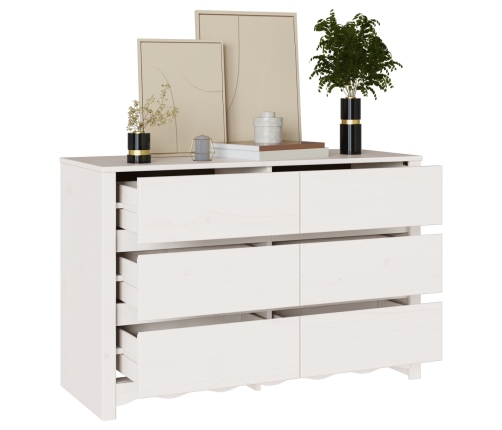 Comoda  ""DRAMMEN"" Blanca 111x43x73,5 cm de Madera Sólida de Pino