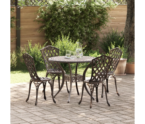 Conjunto de Comedor de Jardín de 5 Piezas  - Bronce Aluminio Fundido