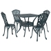 Conjunto de comedor de jardín de 5 piezas  verde de aluminio fundido