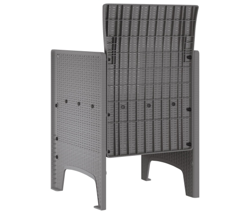 Silla de Jardín  Juego de 2 Gris Claro, Antracita Polipropileno