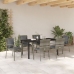 Conjunto de Comedor de Jardín  de 7 piezas con Cojines Gris Poliratán