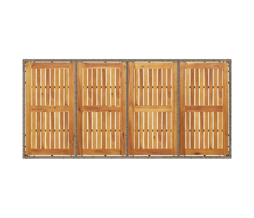 Set de Comedor de Jardín  de 7 piezas con Cojines Gris de Poliratán